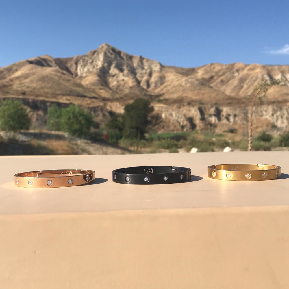 Set of Three Stainless Steel Stacking Bangles